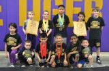 Lemoore's Masters Youth champs: (back row L to R) Marissa Perico, Joshua Rogers, Bubba Ashley, Isaiah Morales, Mariah Perico, Lucas Gonzalves; (back) Ethanial Solorio, Jerry Perico, Daymen Soto, J'Shawn Webster, Sebastian Solorio